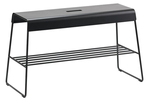 Czarna metalowa szafka na buty z siedziskiem A-Bench – Zone