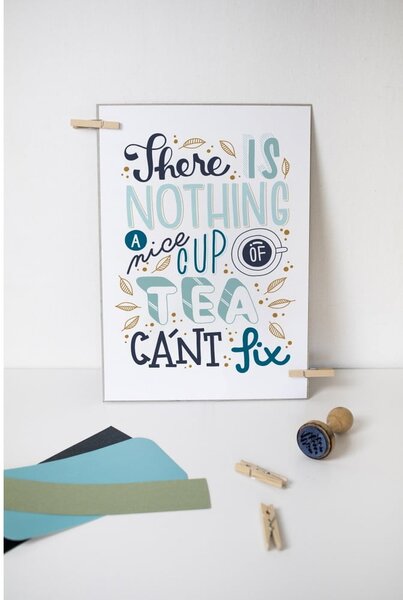 Kartka z nadrukiem A Nice Cup of Tea Printintin, format A4