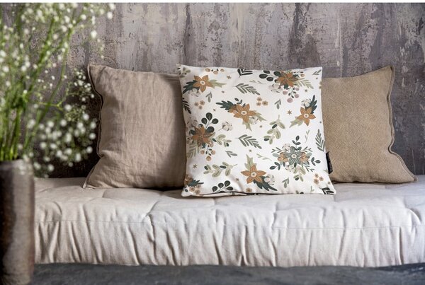Poszewka na poduszkę ze świątecznym motywem 45x45 cm Festive Flowers – Butter Kings