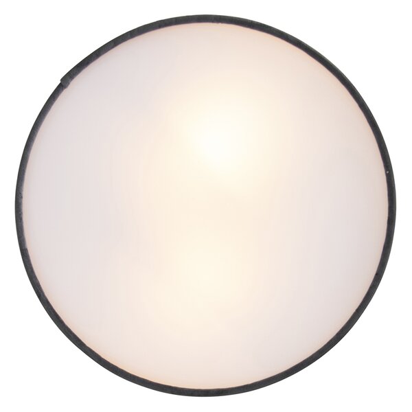 Nowoczesna lampa sufitowa szara 30 cm ze złotym wnętrzem - Drum