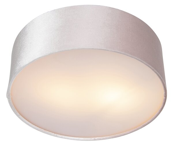 Nowoczesna lampa sufitowa różowa 30 cm ze złotym wnętrzem - Drum