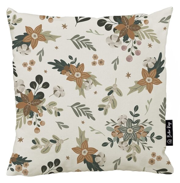Poszewka na poduszkę ze świątecznym motywem 45x45 cm Festive Flowers – Butter Kings