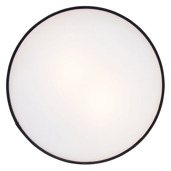 Nowoczesna lampa sufitowa czarna 40 cm ze złotym wnętrzem - Drum