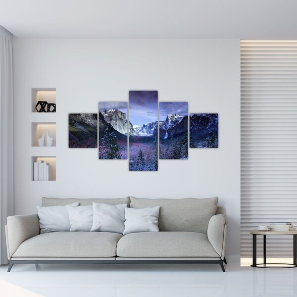 Obraz zimowego górskiego krajobrazu (125x70 cm)