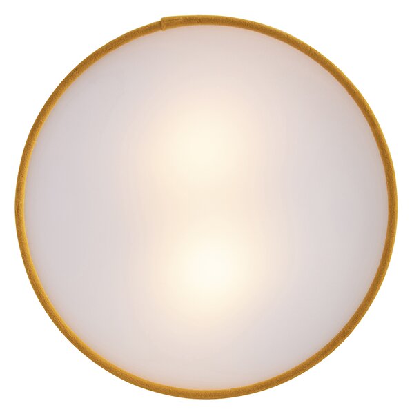 Nowoczesna lampa sufitowa żółta ze złotym wnętrzem 30 cm - Drum