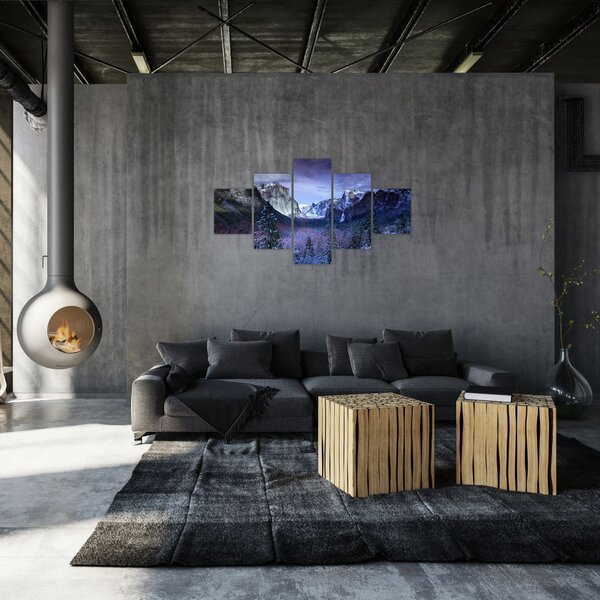 Obraz zimowego górskiego krajobrazu (125x70 cm)