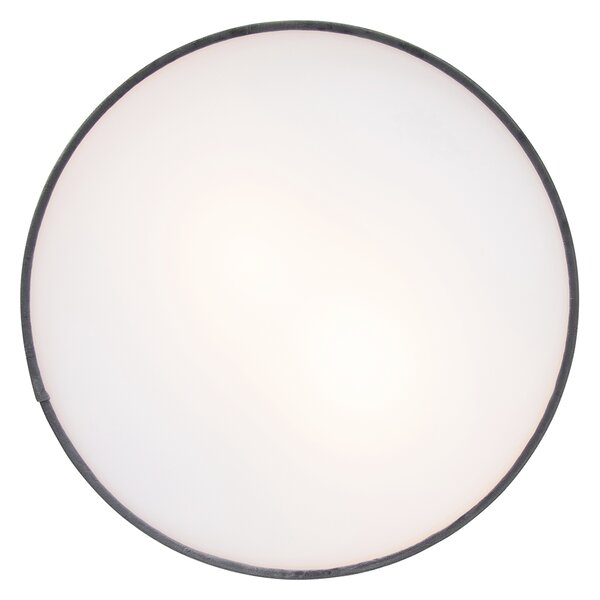 Nowoczesna lampa sufitowa szara 40 cm ze złotym wnętrzem - Drum