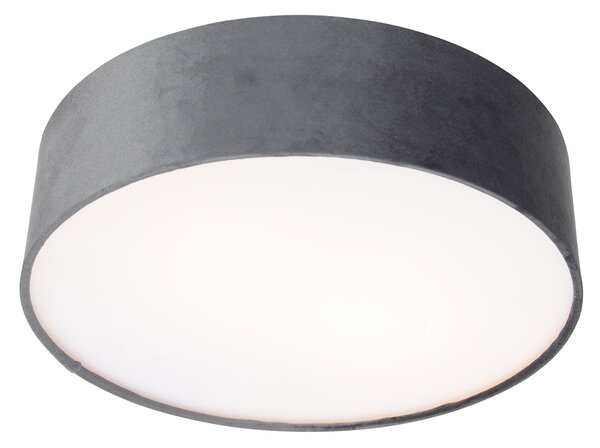 Nowoczesna lampa sufitowa szara 40 cm ze złotym wnętrzem - Drum