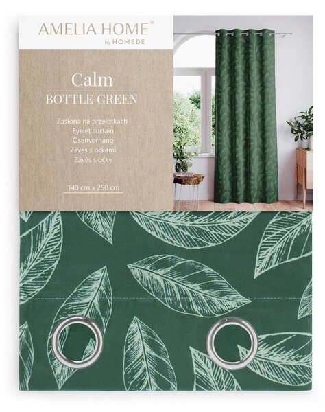 Zielona aksamitna zasłona 140x250 cm Calm – Restilo