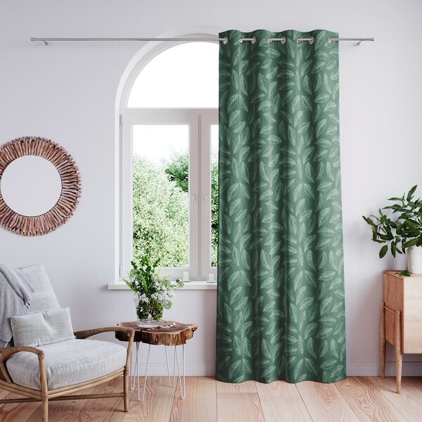 Zielona aksamitna zasłona 140x250 cm Calm – Restilo