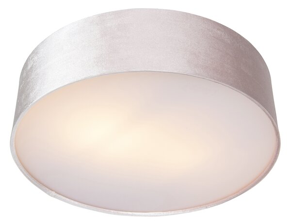 Nowoczesna lampa sufitowa różowa 40 cm ze złotym wnętrzem - Drum