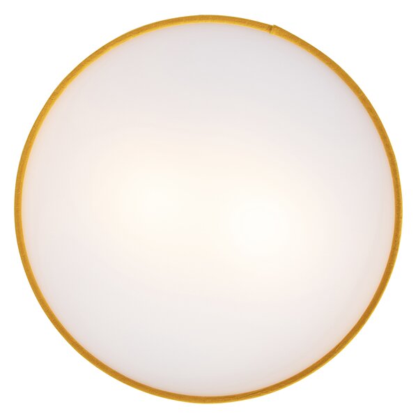 Nowoczesna lampa sufitowa ochrowa 40 cm ze złotym wnętrzem - Drum