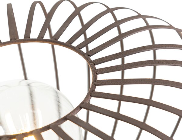 Designerska lampa podłogowa w kolorze rdzawo-brązowym - Johanna