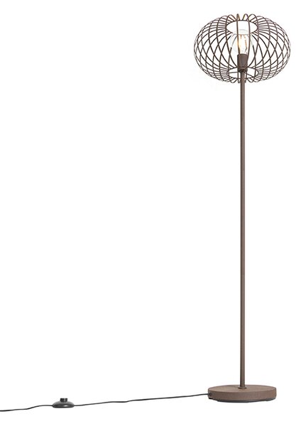 Designerska lampa podłogowa w kolorze rdzawo-brązowym - Johanna