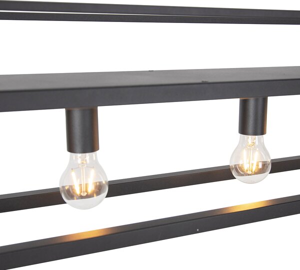 Industrialna lampa wisząca czarna z 4-punktowym stojakiem - Cage Rack