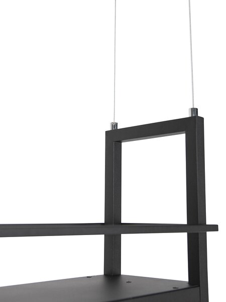 Industrialna lampa wisząca czarna z 4-punktowym stojakiem - Cage Rack