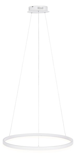 Designerska lampa wisząca biała 60 cm z wbudowanym LED o 3-stopniowej regulacji jasności - Anello