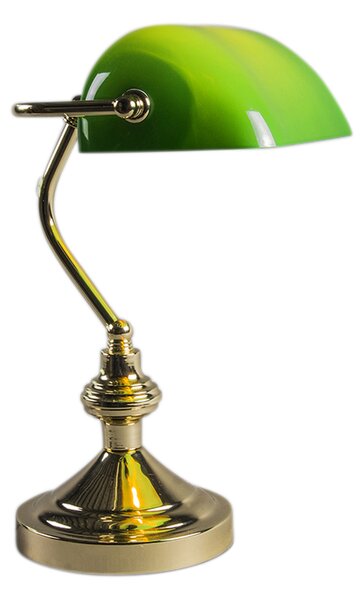 Inteligentna lampa stołowa mosiądz z zielonym szkłem w tym WiFi P45 - Banker