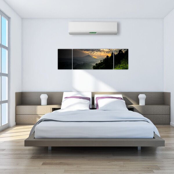 Obraz - zielony górski krajobraz (170x50 cm)