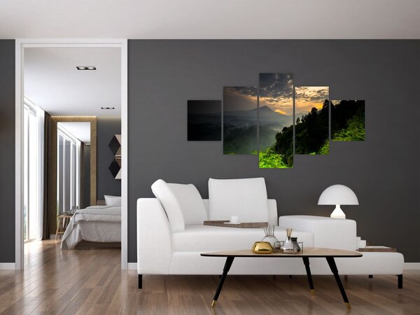 Obraz - zielony górski krajobraz (125x70 cm)
