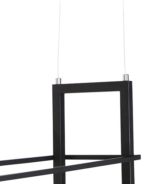 Inteligentna lampa wisząca czarna z drewnem i półką 4-światłowa z WiFi A60 - Cage Rack