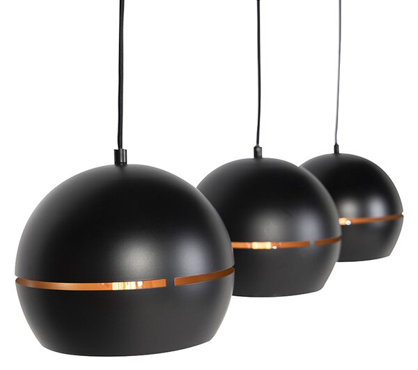 Inteligentna lampa wisząca czarna ze złotym wnętrzem 3-źródła światła z Wifi ST64 - Buell