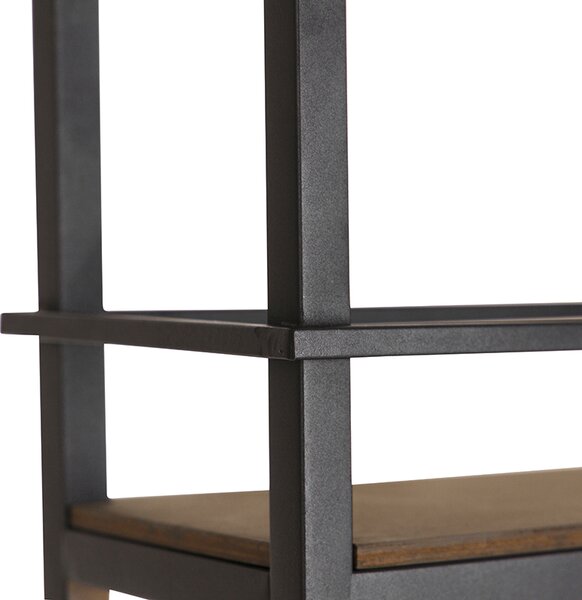 Inteligentna lampa wisząca czarna z drewnem i półką 4-światłowa z WiFi A60 - Cage Rack