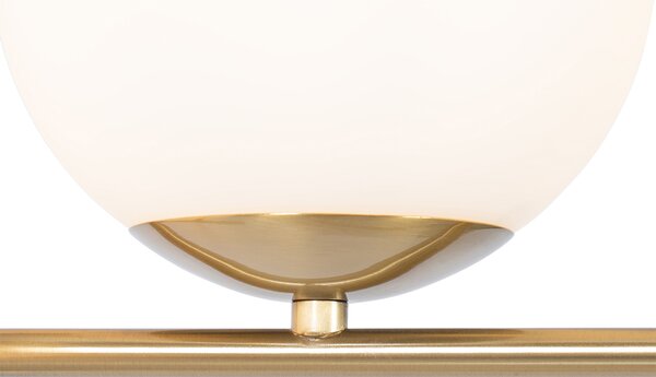 Lampa wisząca w stylu art deco złota z opalowym szkłem 3-punktowa - Flore