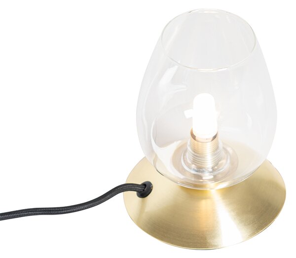 Klasyczna lampa stołowa złota ze szkłem - Elien