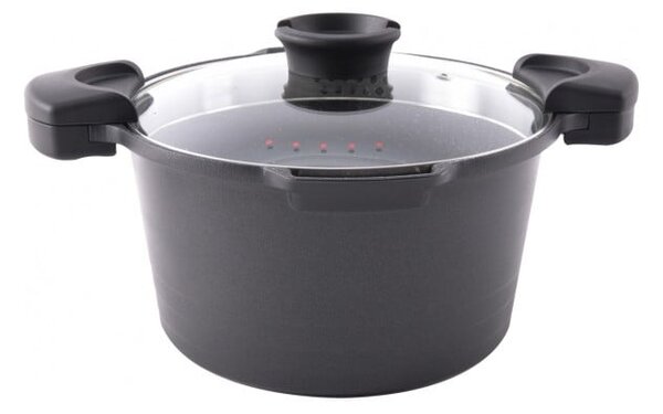 Garnek z powierzchnią nieprzywierającą Pfluon Granit i szklaną pokrywką Orion Pasta Grande, 5,5 l