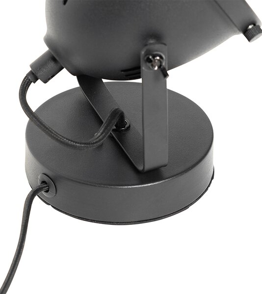 Industrialna lampa stołowa czarna 18 cm - Emado