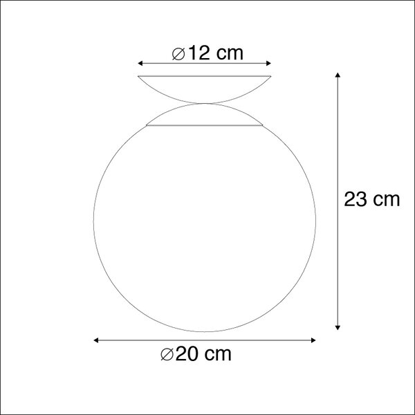 Inteligentna lampa sufitowa mosiężna z przydymionym szkłem z WiFi ST64 - Pallon