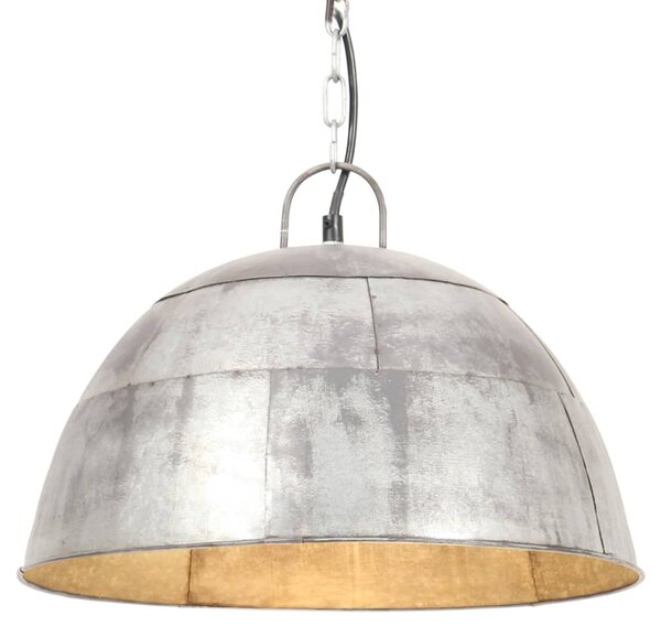 Industrialna lampa wisząca, 25 W, srebrna, okrągła, 41 cm, E27