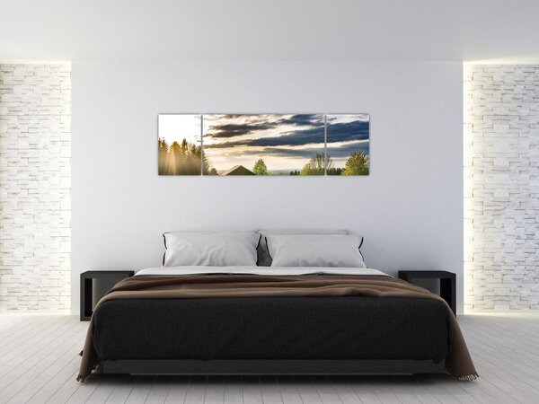 Obraz domku leśnego (170x50 cm)