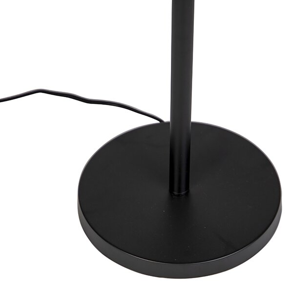 Lampa stojąca czarna z kloszem białym 50 cm - Simplo