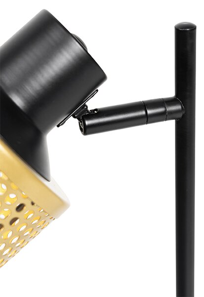 Industrialna lampa stołowa czarna ze złotem - Kayden