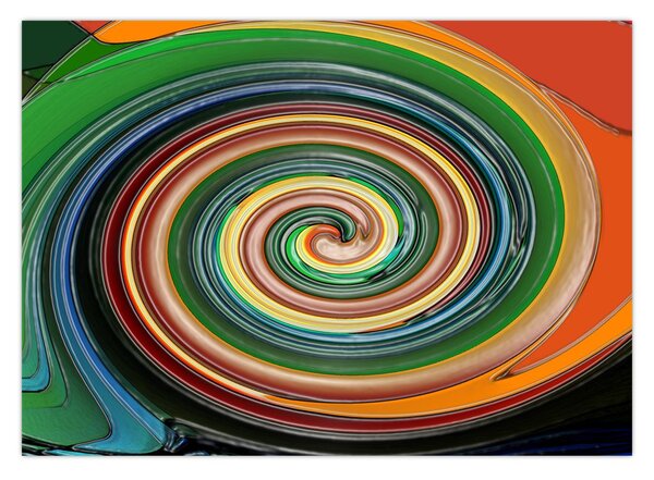 Abstrakcyjny obraz - kolorowa spirala (70x50 cm)