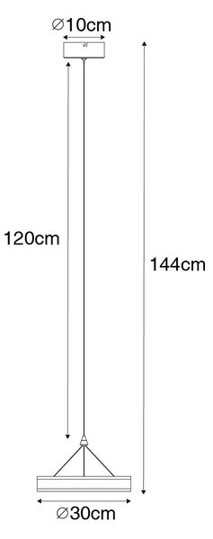 Lampa wisząca mosiężna 30 cm z LED 3-stopniowy ściemniacz - Lyani