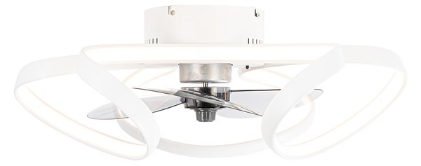 Biały wentylator sufitowy w komplecie z LED i pilotem - Mandy