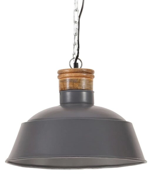 Industrialna lampa wisząca, 42 cm, szara, E27