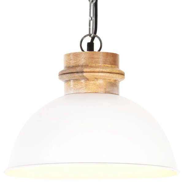 Industrialna lampa wisząca, biała, okrągła, 32 cm, E27, mango
