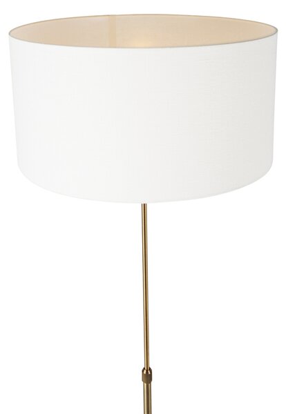 Lampa stojąca regulowana brązowa z kloszem białym 50 cm - Parte