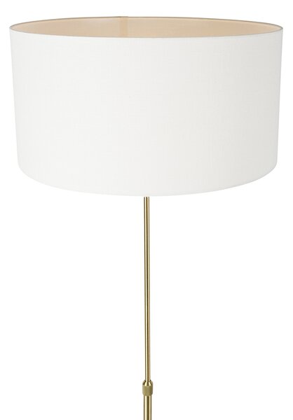 Lampa stojąca regulowana złota z abażurem białym 50 cm - Parte