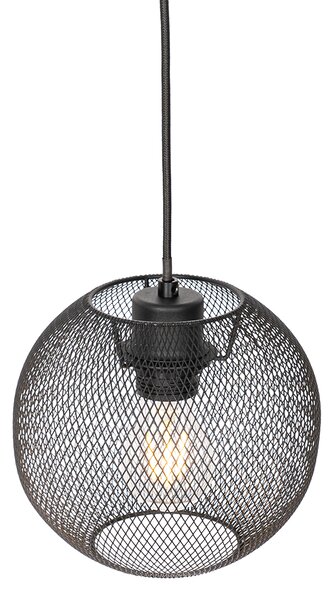 Industrialna lampa wisząca czarna 3-światłowa - Flor