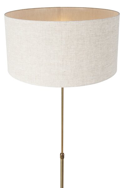 Lampa stojąca regulowana brązowa z abażurem w kolorze jasnoszarym 50 cm - Parte