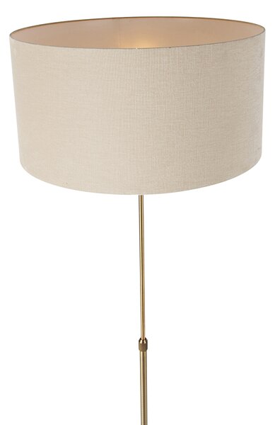 Lampa podłogowa regulowana brązowa z abażurem w kolorze jasnobrązowym 50 cm - Parte