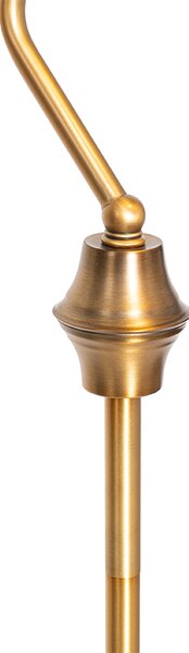Klasyczna lampa podłogowa notariusza brązowa z zielonym szkłem - Banker