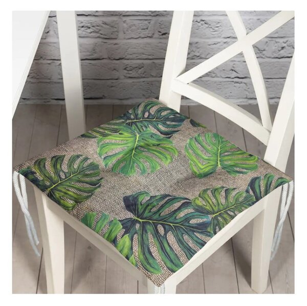 Poduszka na krzesło Minimalist Cushion Covers Green Banana Leaves, 40x40 cm