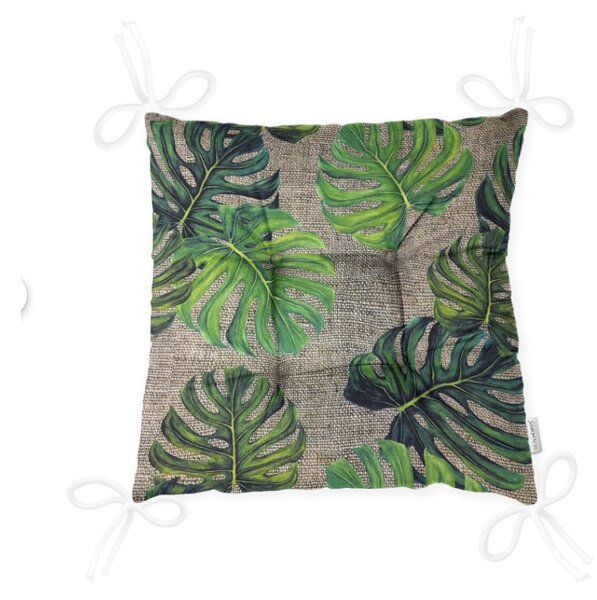 Poduszka na krzesło Minimalist Cushion Covers Green Banana Leaves, 40x40 cm
