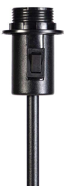 Lampa podłogowa czarna regulowana z abażurem w kolorze jasnobrązowym 50 cm - Parte